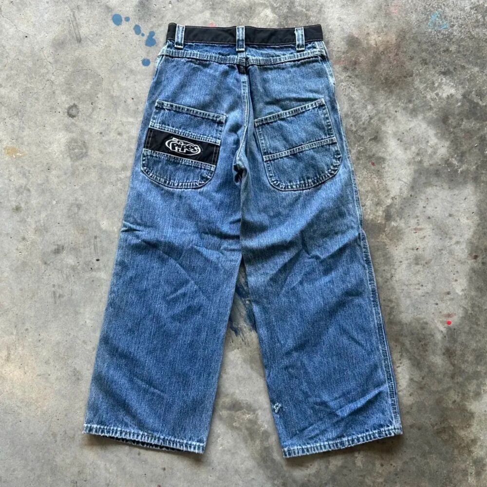 Vintage Lee Pipes Wide Leg Denim Jeans Size 28X24